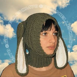 custom crocheted bunny balaclava
